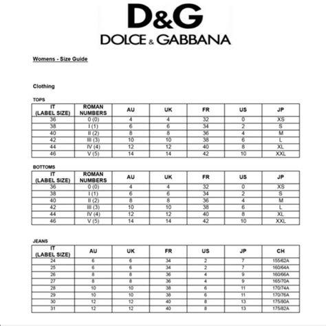 dolce gabbana size 46|dolce gabbana jeans size chart.